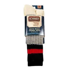NWT Schmidt Men’s Wool Blend Artic Weight Thermal Socks Cushioned Size M